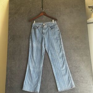 ISABELLA BIRD WOMEN’S STRIPES WIDE LEG JEANS SZ 8